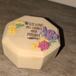 Vintage Kathy Ann Trinket Box with Floral Accents